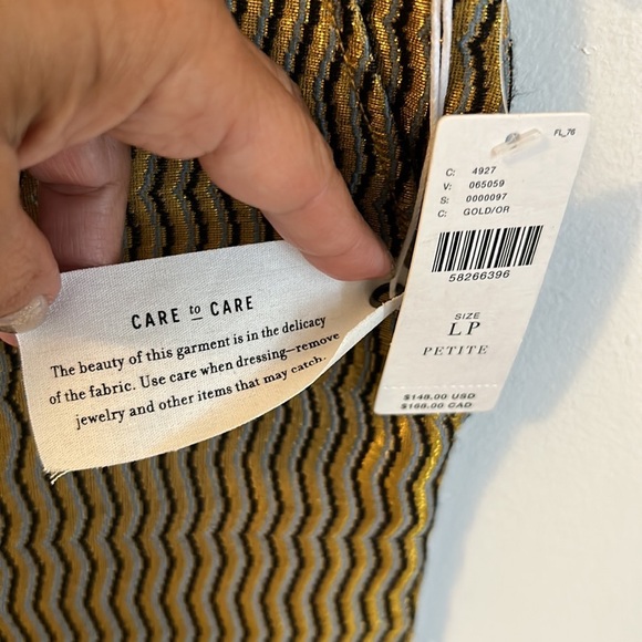 Anthropologie Maeve Melyssa Gold Jacquard Trousers - Picture 8 of 10